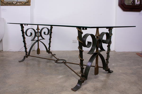 Art Deco Wrought Iron Table in the style of Gilbert Poillerat 