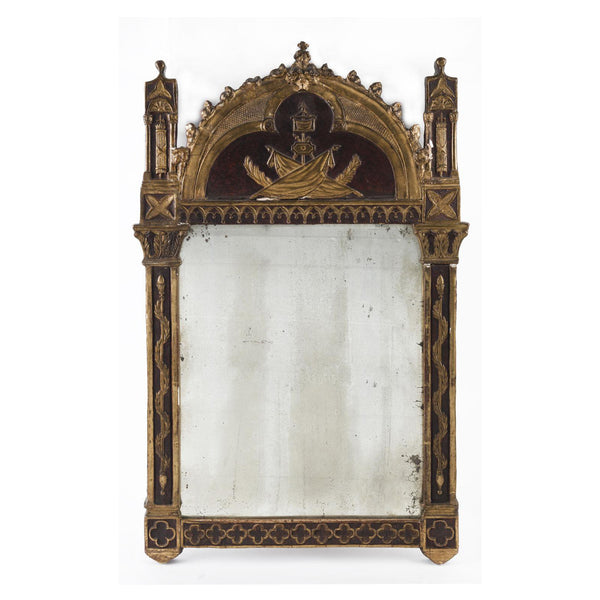 A Georgian Gilt and Painted Mirror