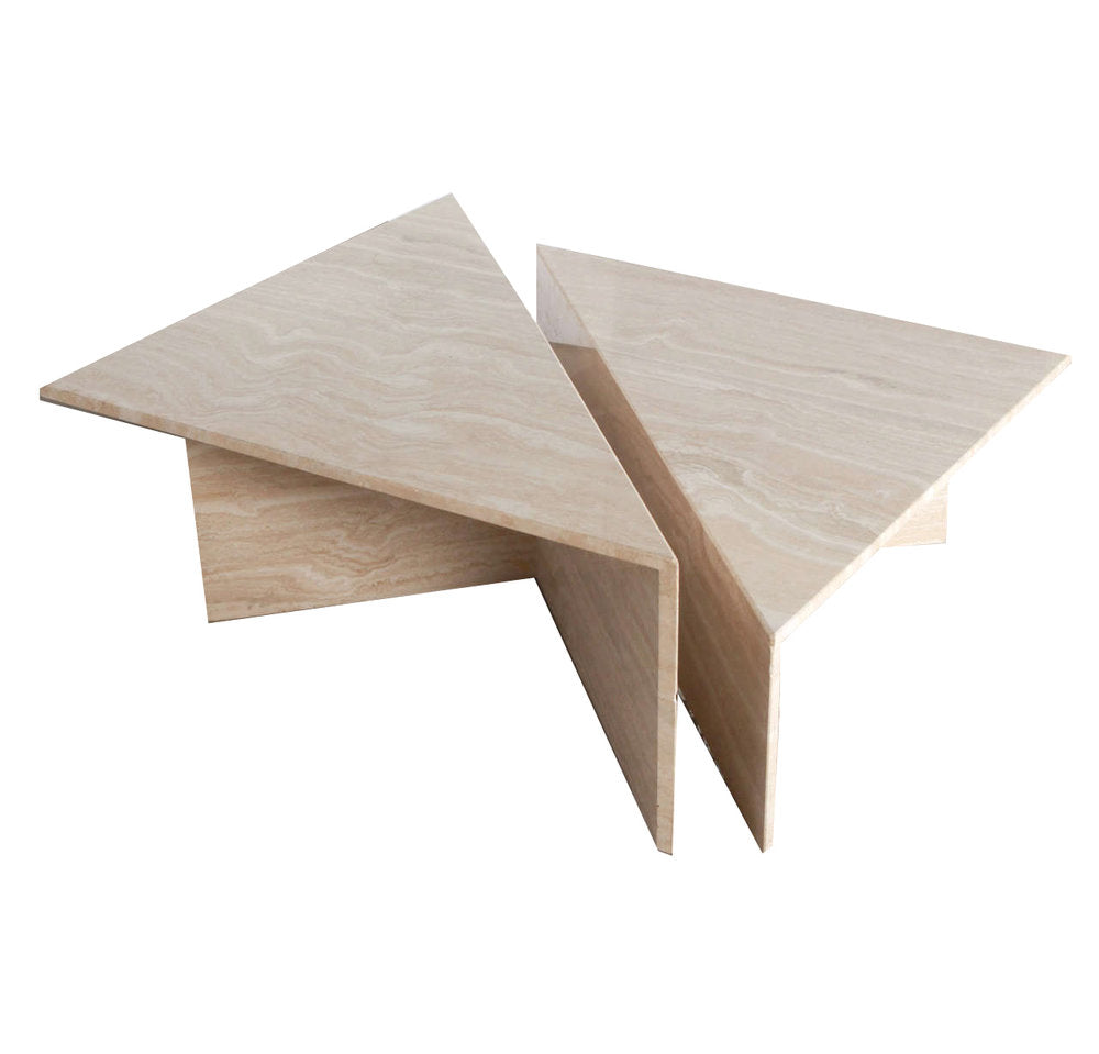 Travertine Two-Tier Coffee Table