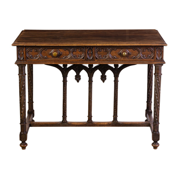 A 19th Century Gothic Oak Console Table