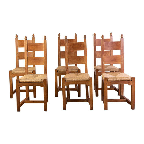 A set of six Side Chairs in the manner of Guilleme and Chambron
