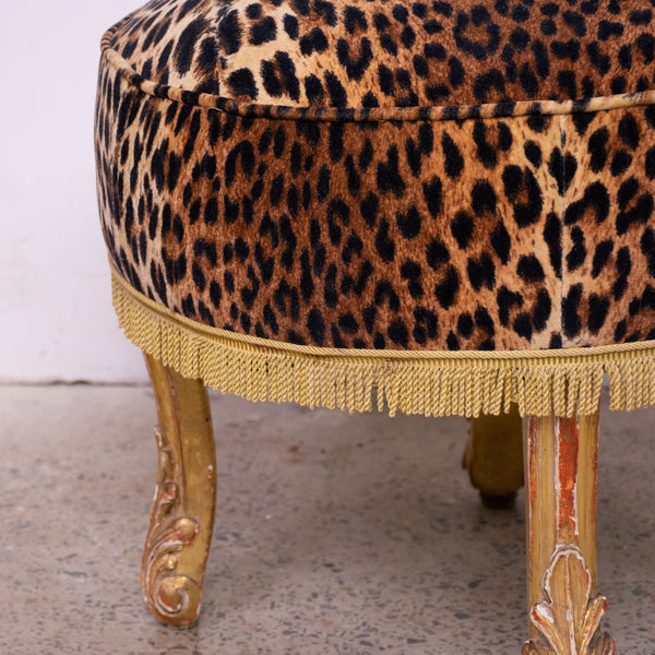 Lovely 19th Century French Carved Giltwood Footstool