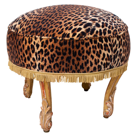 19th Century French Carved Giltwood Footstool
