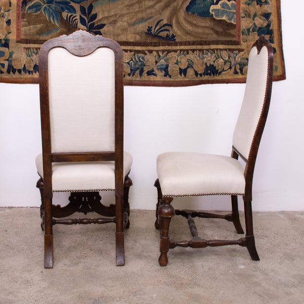 Set of Six High Back Antique French Dining Chairs