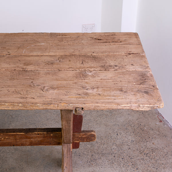 19th Century Italian Rustic Trestle Table