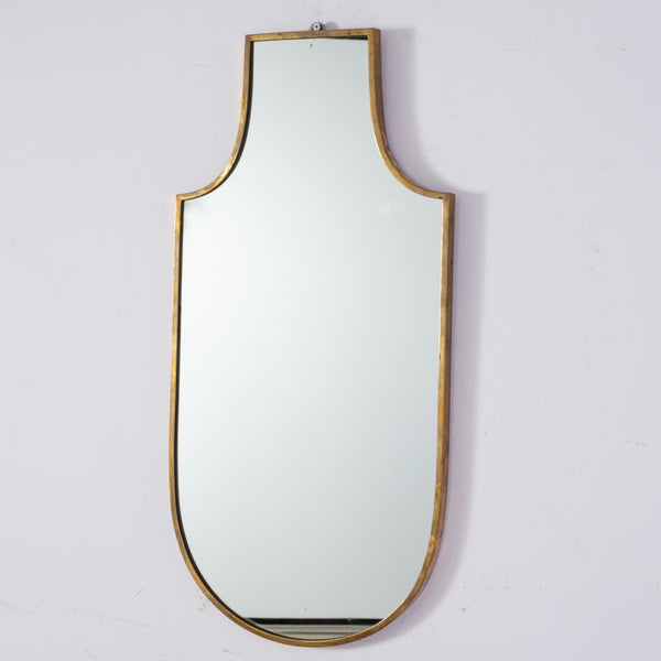 A Mid Century Brass Shield Mirror