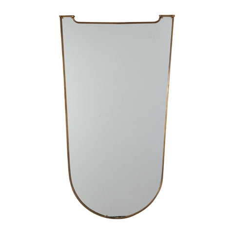 Italian 1950s Brass Shield Mirror