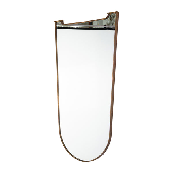 Italian 1950s Brass Shield Mirror