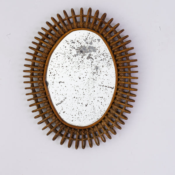 Mid Century Italian Cane Mirror