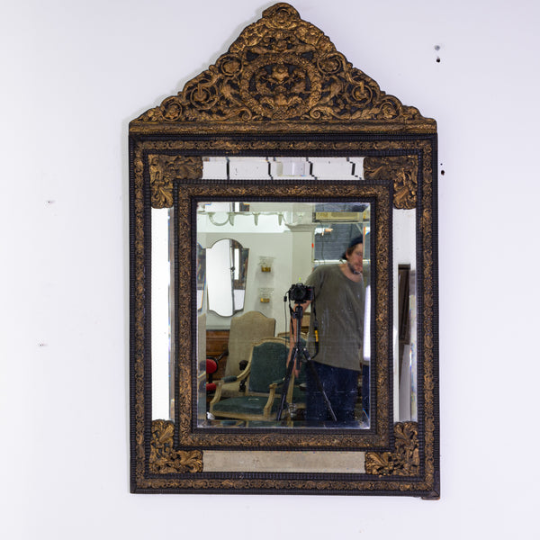 A Large Napoleon III Repousse Cushion Mirror
