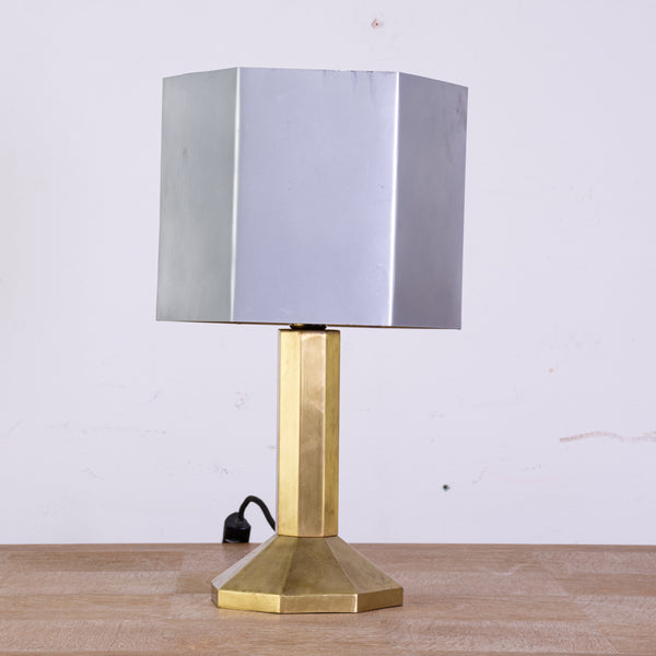 A Hexagonal Brass Table Lamp