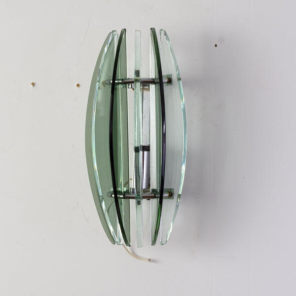 Mid-Century Modern Pair of Art Glass Wall Sconces by Veca Italy c1955