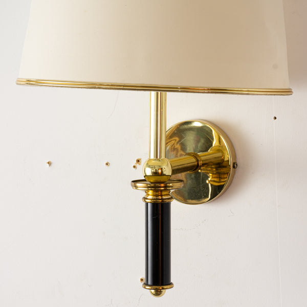 A Pair of Italian Black Lacquered Wall Sconces