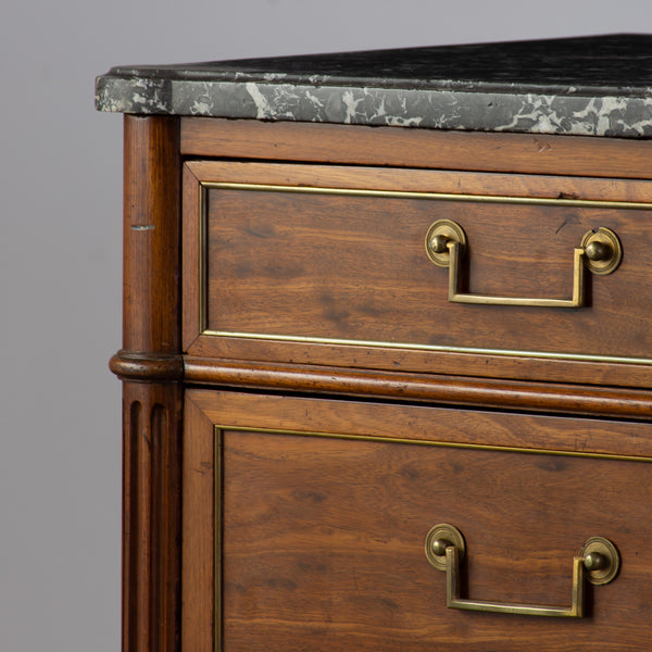 Louis XVI Period Walnut Commode with Saint Anne Grery Marble Top