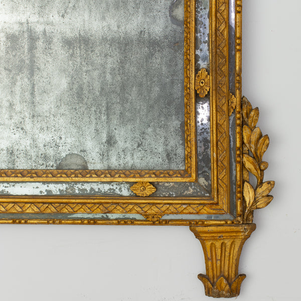 An Italian Louis XVI Period Giltwood Double Framed Mirror