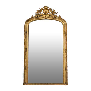 A Fine Gilt Gesso Napoleon III Floor Mirror