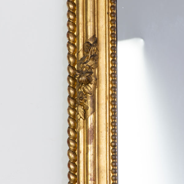 A Fine Gilt Gesso Napoleon III Floor Mirror