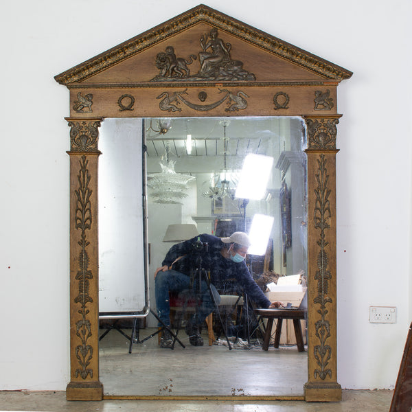A Large Empire Style Mirror with Triangular Pediment