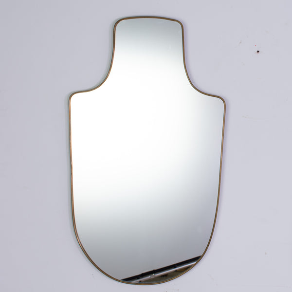Pair of Mid Century Brass Mirrors in the style of Gio Ponti for Fontana Arte