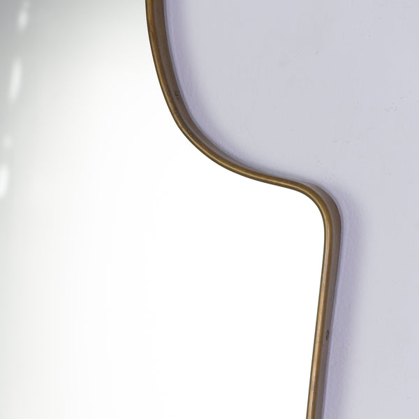 Pair of Mid Century Brass Mirrors in the style of Gio Ponti for Fontana Arte