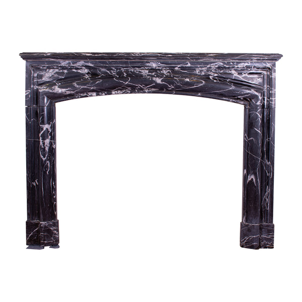 Antique Louis XIV Style Nero Marquina Fireplace