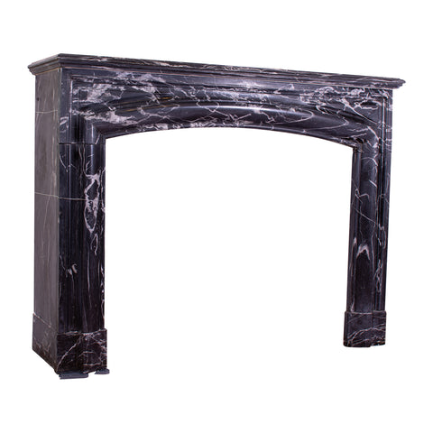 Antique Louis XIV Style Nero Marquina Fireplace