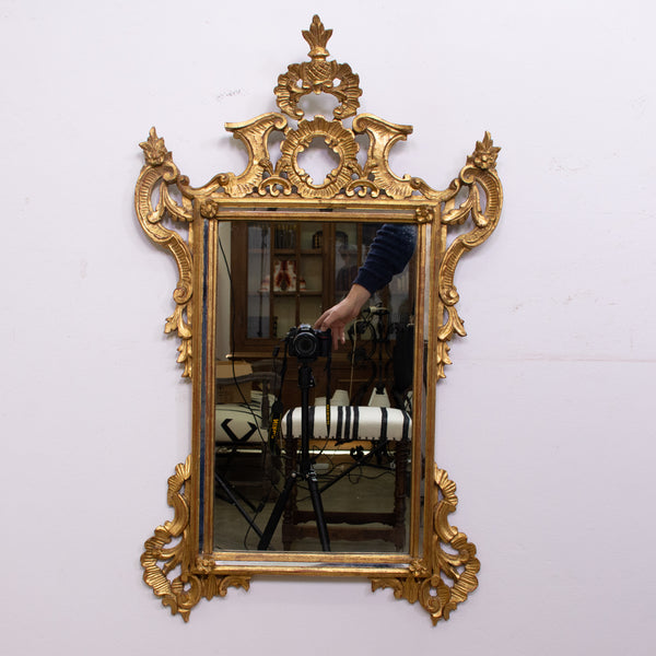 Italian Giltwood Rocco Cushion Mirror