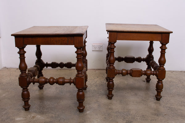 Pair of French Oak Louis XIII style Side tables/Stools