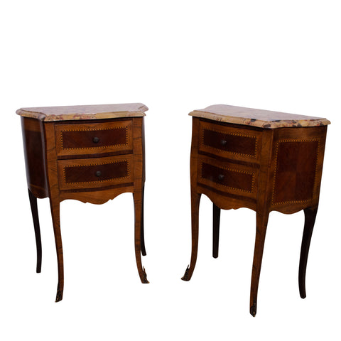 Pair of Louis XV style Walnut  Bedside Tables