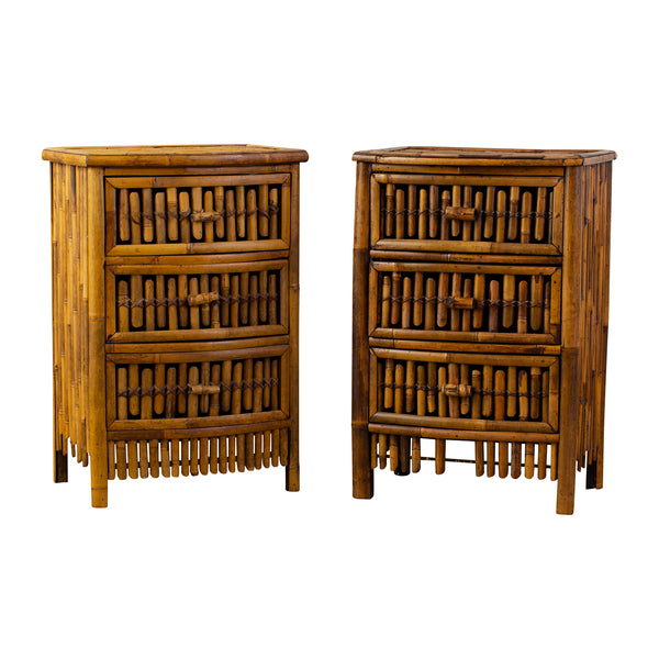 Pair of 1970s Bamboo Bedsides