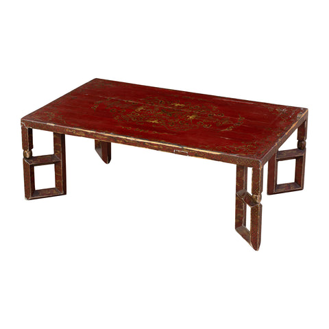 A 19th Century Red Chinoiserie Lacquer Coffee Table