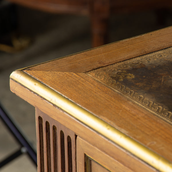 A Large Louis XVI Style Mahogany Bureau Plat