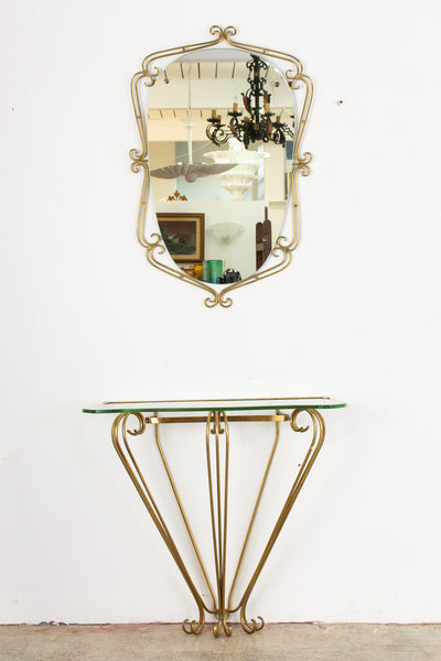 A Pier Luigi Colli Demi-Lune  Console and Mirror