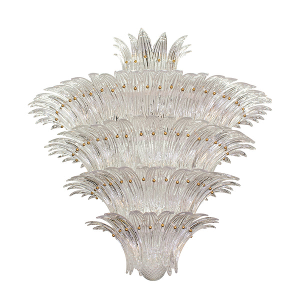 Large Palmette Murano Chandelier in the style of Barovier & Toso