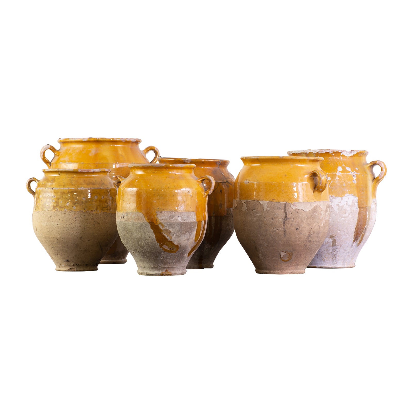 A Set of 6 Terracotta Olive Jars