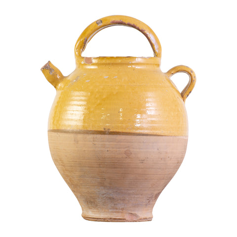 Antique Glazed Terracotta Olive Oil Pot