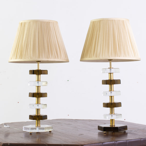 Pair of Italian Murano Glass Lamps