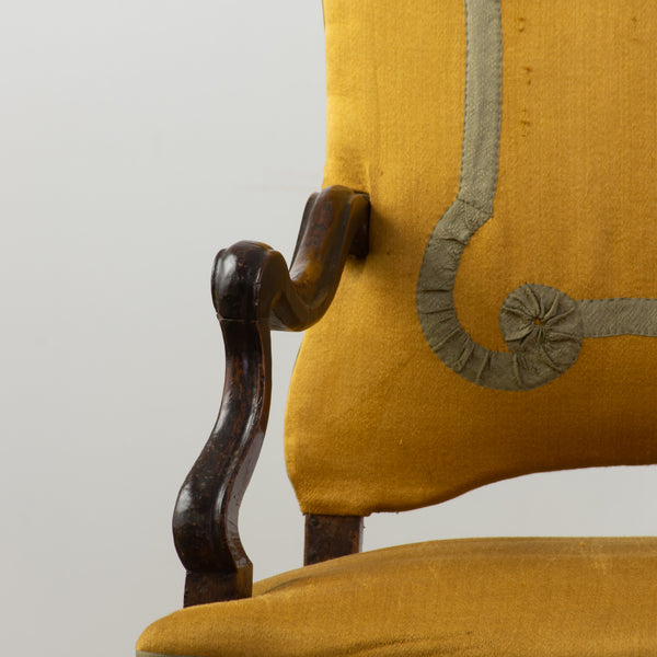 Pair 18th Century Italian Walnut Armchairs