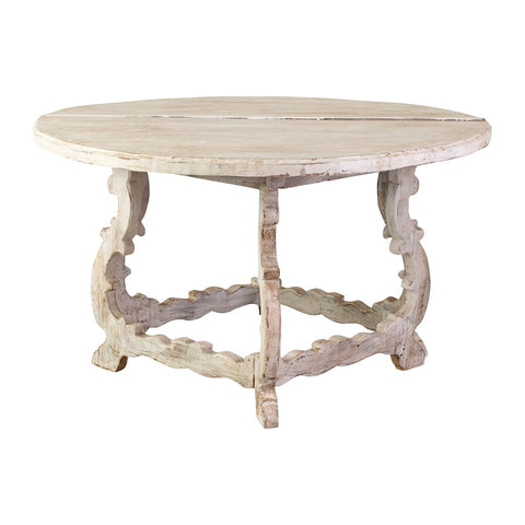 Italian White Painted Demi Lune Tables