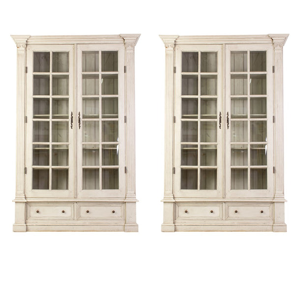Pair of Neo-Classical Painted Bookcases