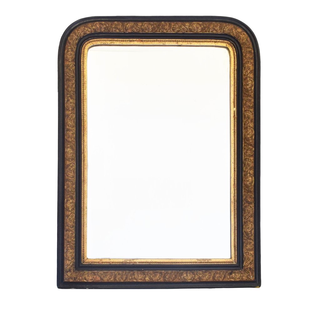 Antique Victorian Gilt and Ebonised Overmantel Mirror