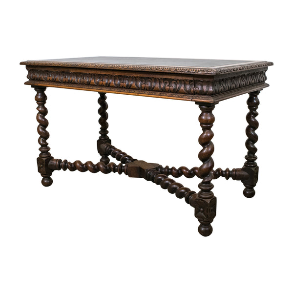 Antique French Renaissance Revival Carved Oak Desk