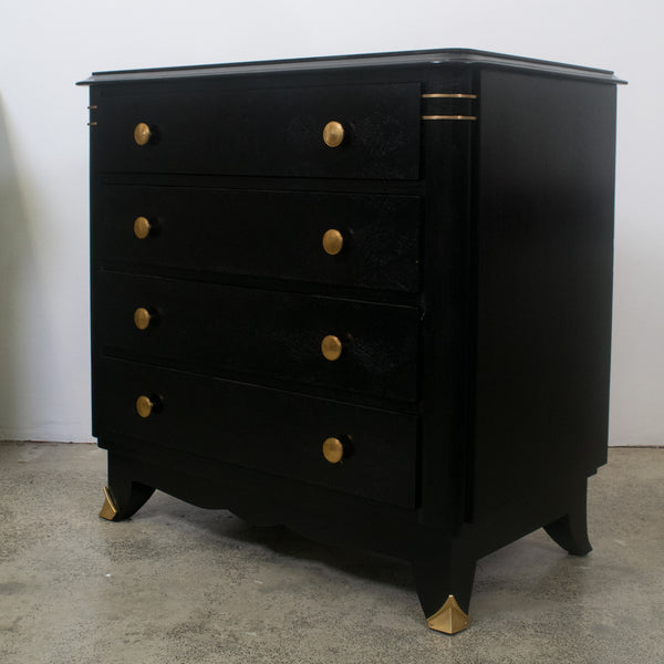 A Japanned Art Deco Commode in the Style of Jules Leleu