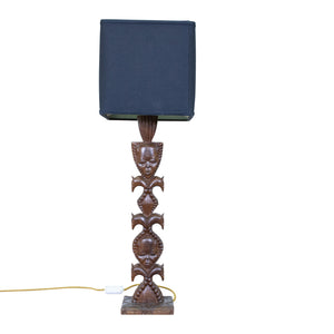 Mid-Century African Hand Carved Lamp