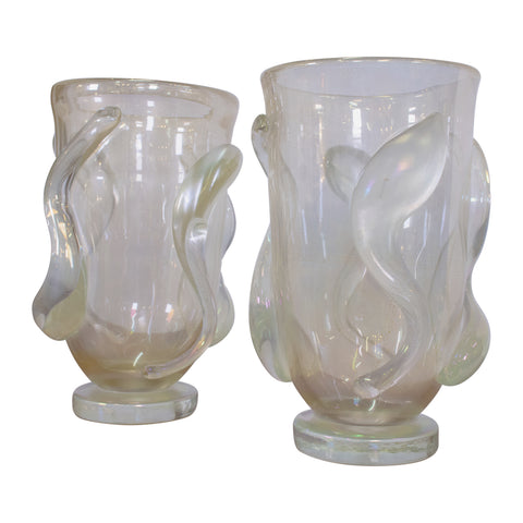 Pair "Avventurina" Murano Vases