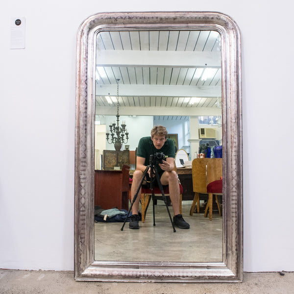 A Louis Philippe Silver Gilt Salon Mirror