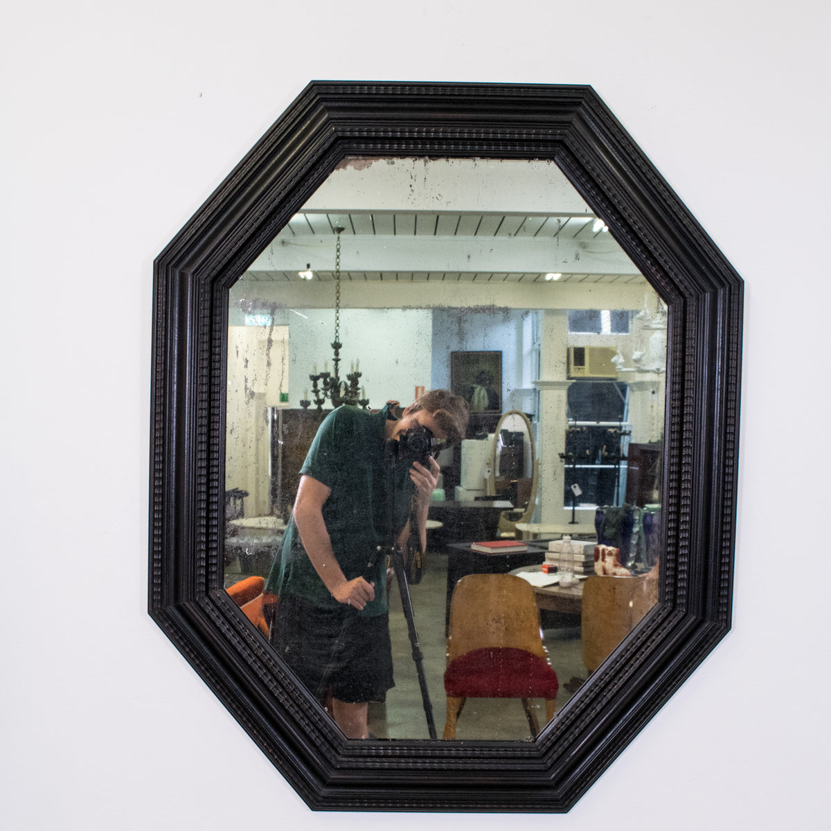 17th Century Style Dutch Ebonised Ripple Mirror - The Vault Sydney