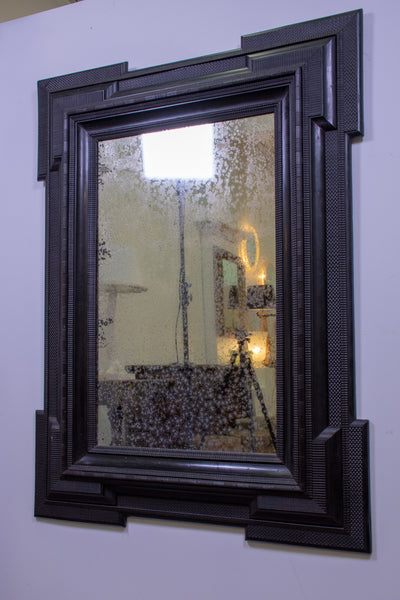 Large 19th Century Flemish Ripple Mould Ebonised Mirror
