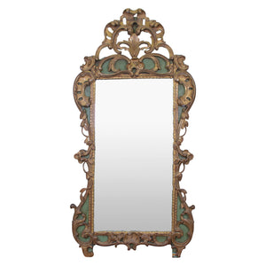 A substantial Louis XV Green and Gilt Mirror