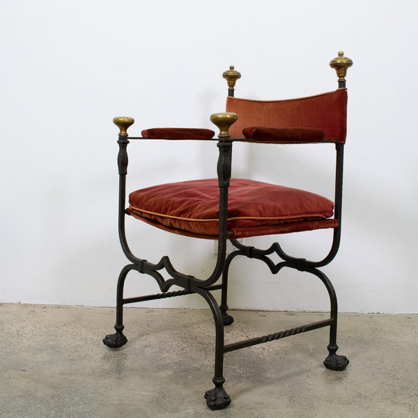 Early 20th Century Wrought Iron Throne Chair